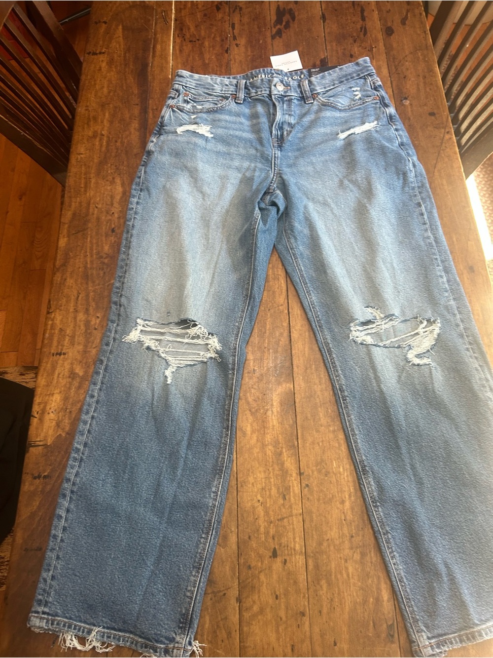 American Eagle Outfitters Light Blue Distressed Boyfriend Jeans